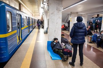 Subway station in Kyiv serves as raid shelter