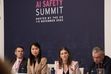 Saffron Huang of the Collective Intelligence Project attends the UK's AI Safety Summit in Bletchley Park, UK.