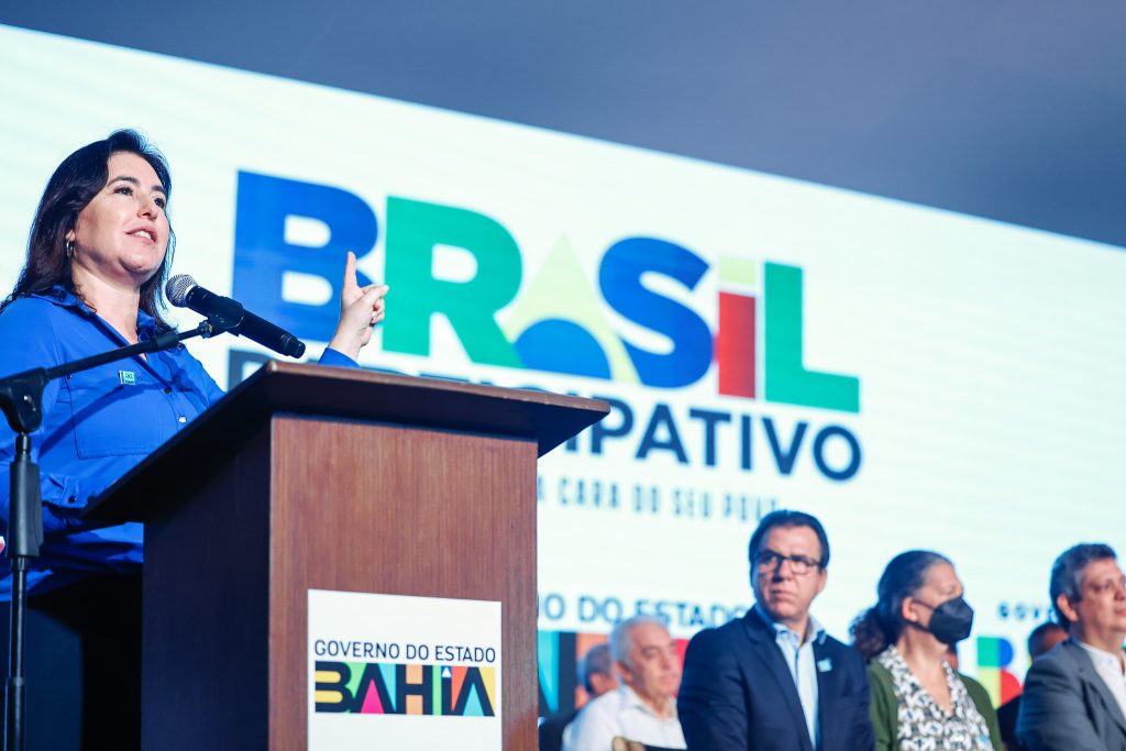 Simone Tebet, Minister of State for Planning and Budget speaking at the launch of the state plenary sessions of the PPA and the Brasil Participativo platform.